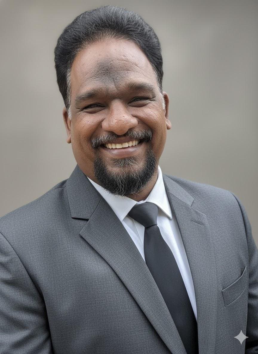 G Ramanathan smiling in a suit and tie