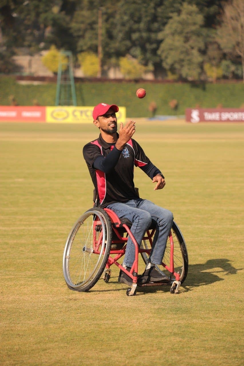 Khaleel Ahmed catching a ball during fielding practice